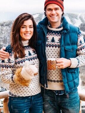 Cozy Cabin Sweaters Kiel James Patrick Alpine Ski Sweater Unisex Size Large